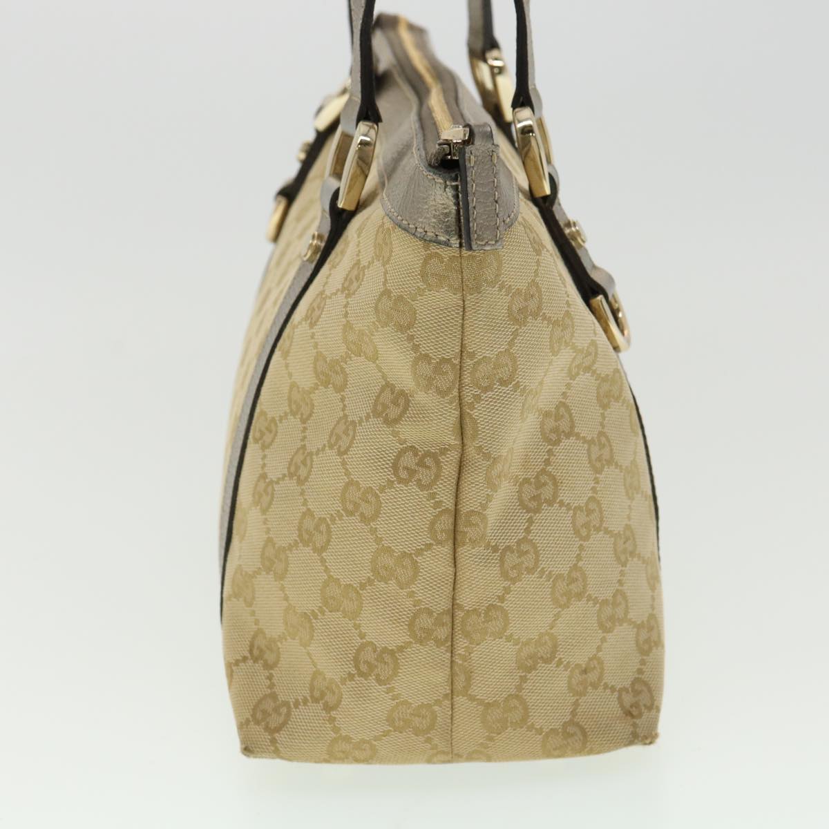 GUCCI GG Canvas Tote Bag Beige 141470213317 Auth yk5072