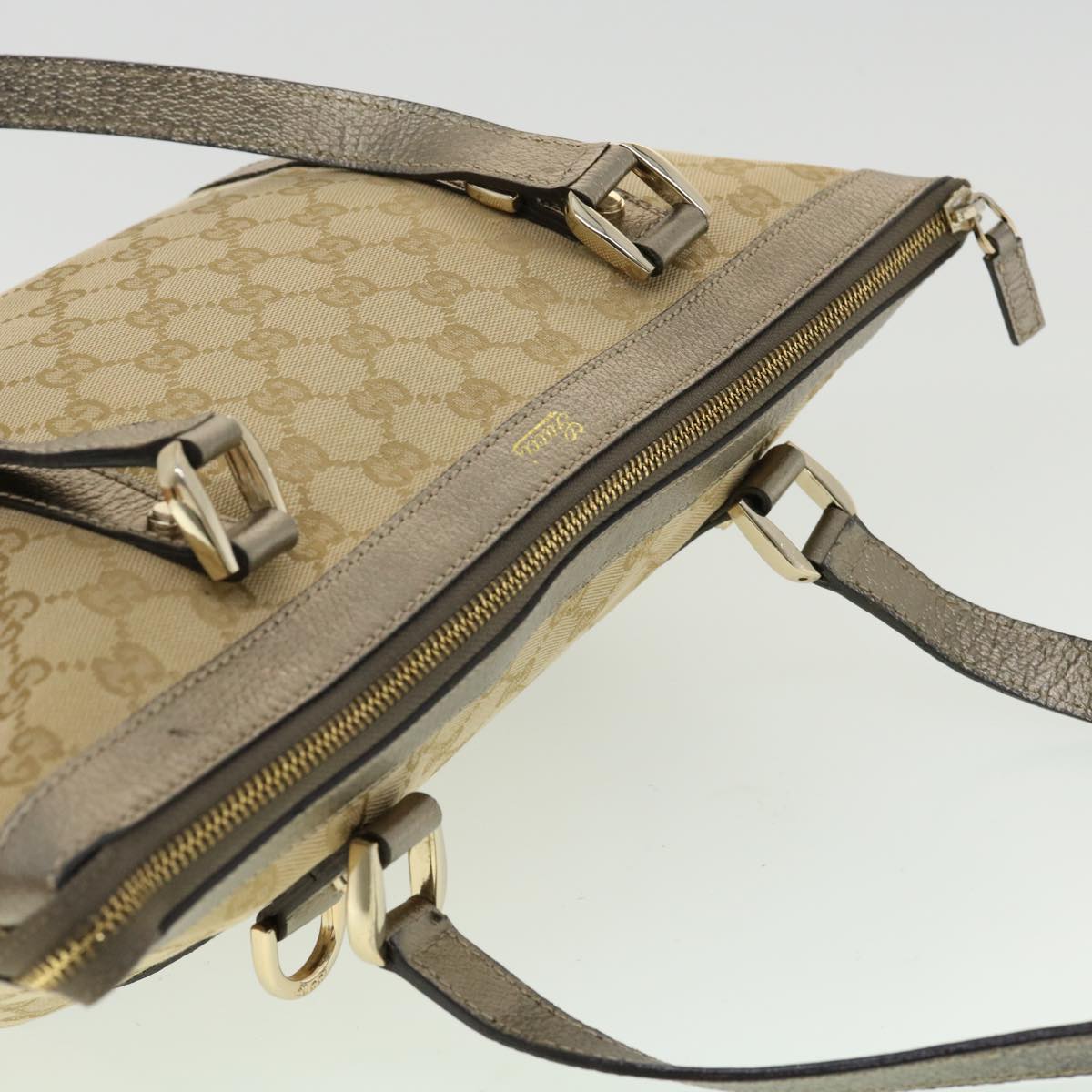 GUCCI GG Canvas Tote Bag Beige 141470213317 Auth yk5072