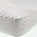 CHANEL Chain Shoulder Bag Lamb Skin White CC Auth yk6254-9