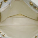 CHANEL Chain Shoulder Bag Lamb Skin White CC Auth yk6254-11