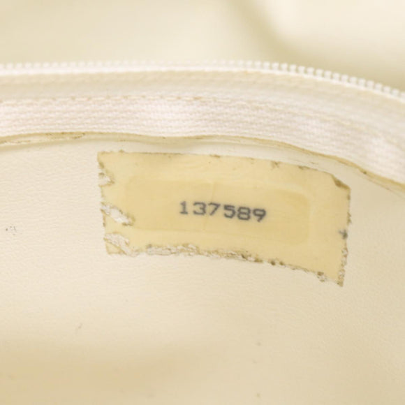 CHANEL Chain Shoulder Bag Lamb Skin White CC Auth yk6254