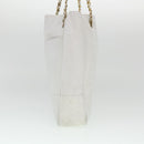 CHANEL Chain Shoulder Bag Lamb Skin White CC Auth yk6254-4