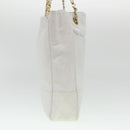 CHANEL Chain Shoulder Bag Lamb Skin White CC Auth yk6254-5