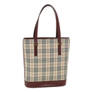 BURBERRY Nova Check Tote Bag Nylon Beige Auth yk6343V-1