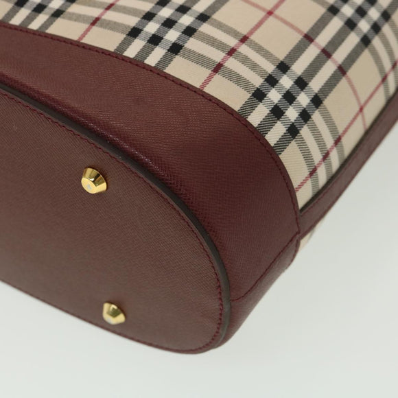 BURBERRY Nova Check Tote Bag Nylon Beige Auth yk6343V