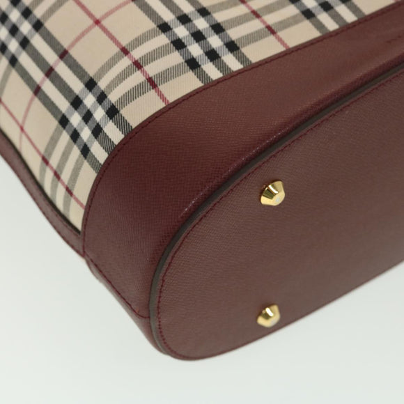 BURBERRY Nova Check Tote Bag Nylon Beige Auth yk6343V