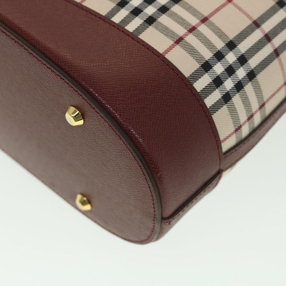 BURBERRY Nova Check Tote Bag Nylon Beige Auth yk6343V