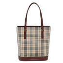 BURBERRY Nova Check Tote Bag Nylon Beige Auth yk6343V-13