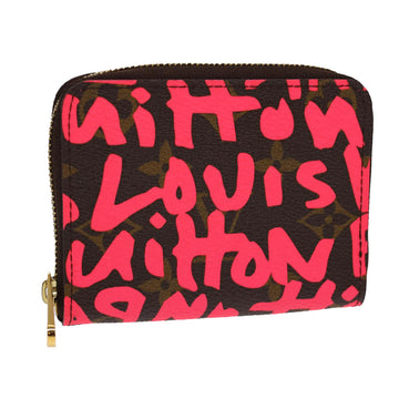LOUIS VUITTON Monogram Graffiti Zippy Coin Purse Pink LV Auth yk6370V