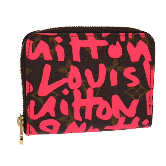 LOUIS VUITTON Monogram Graffiti Zippy Coin Purse Pink LV Auth yk6370V