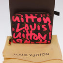 LOUIS VUITTON Monogram Graffiti Zippy Coin Purse Pink LV Auth yk6370V-12