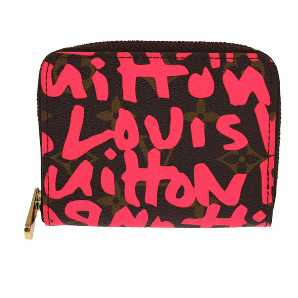 LOUIS VUITTON Monogram Graffiti Zippy Coin Purse Pink LV Auth yk6370V