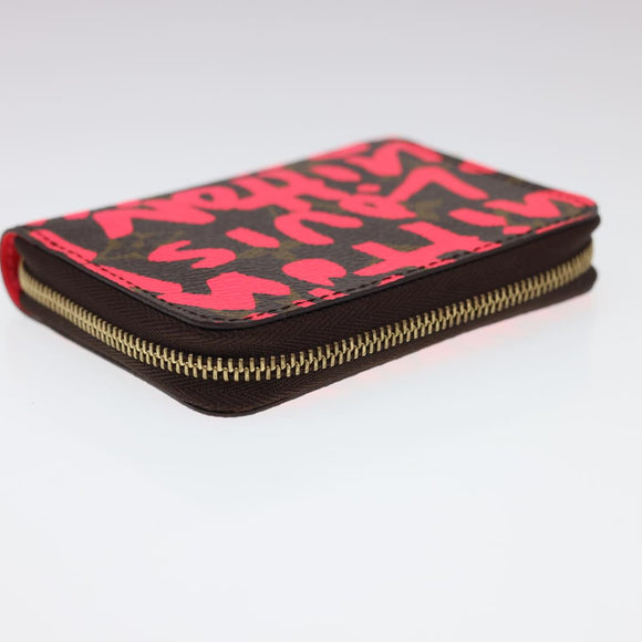 LOUIS VUITTON Monogram Graffiti Zippy Coin Purse Pink LV Auth yk6370V