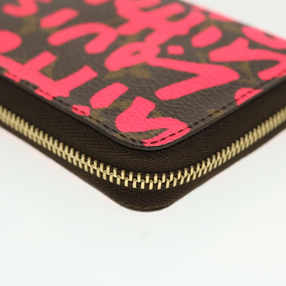 LOUIS VUITTON Monogram Graffiti Zippy Coin Purse Fuchsia M93707 LV Auth yk6630V