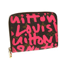LOUIS VUITTON Monogram Graffiti Zippy Coin Purse Fuchsia M93707 LV Auth yk6630V-1