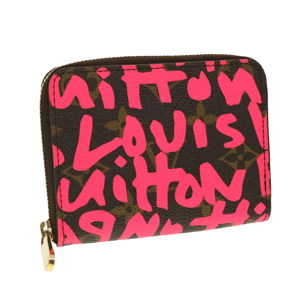 LOUIS VUITTON Monogram Graffiti Zippy Coin Purse Fuchsia M93707 LV Auth yk6630V