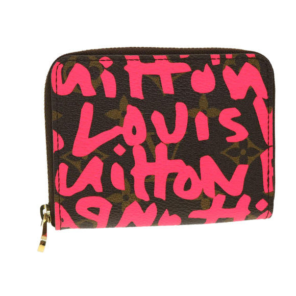 LOUIS VUITTON Monogram Graffiti Zippy Coin Purse Fuchsia M93707 LV Auth yk6630V