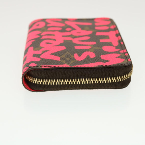 LOUIS VUITTON Monogram Graffiti Zippy Coin Purse Fuchsia M93707 LV Auth yk6630V