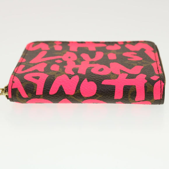 LOUIS VUITTON Monogram Graffiti Zippy Coin Purse Fuchsia M93707 LV Auth yk6630V