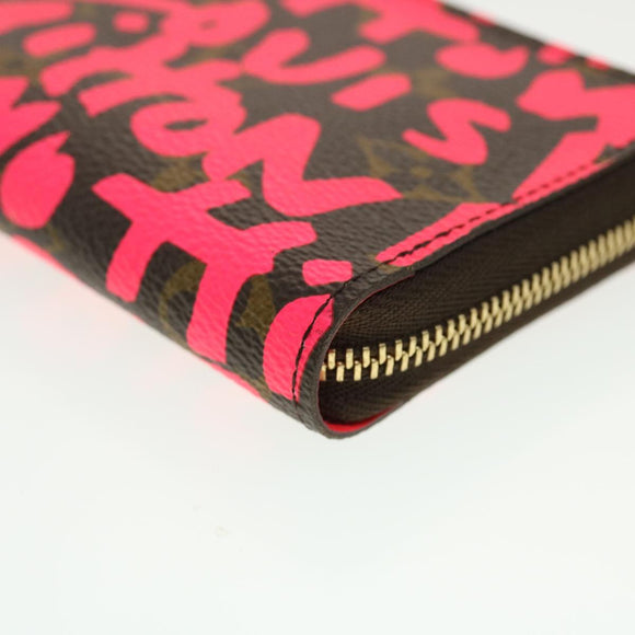 LOUIS VUITTON Monogram Graffiti Zippy Coin Purse Fuchsia M93707 LV Auth yk6630V
