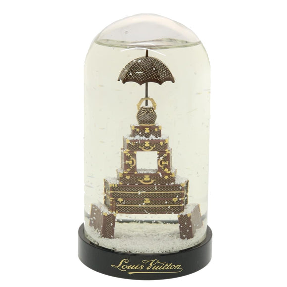 LOUIS VUITTON Trunk Tower Eiffel Tower Snow Globe Clear N99229 LV Auth yk7020S