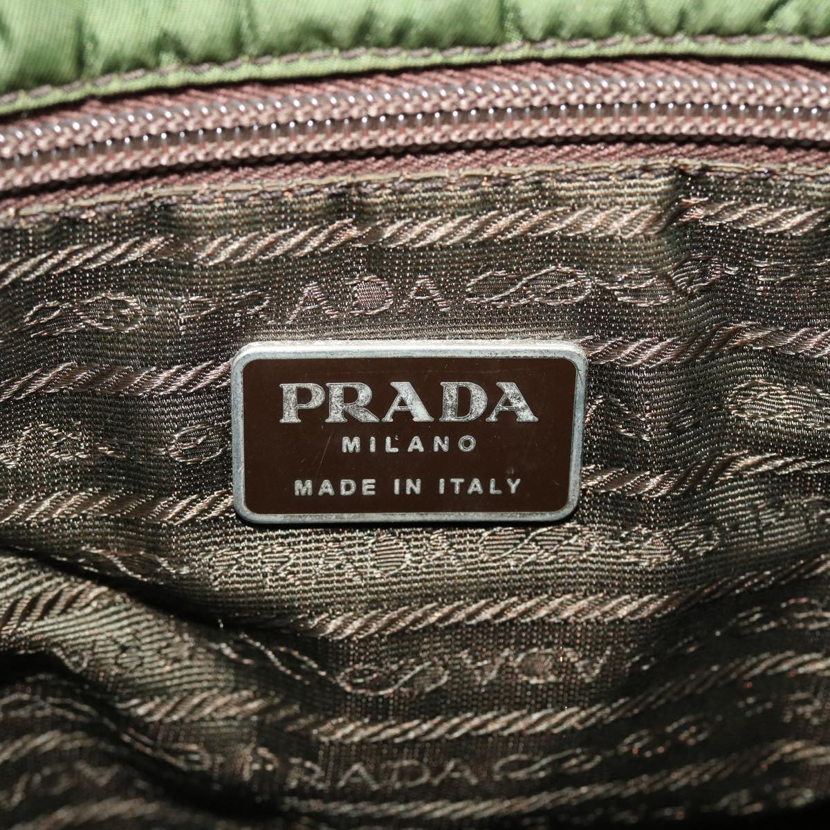 PRADA Shoulder Bag Nylon Khaki Auth yk7523B