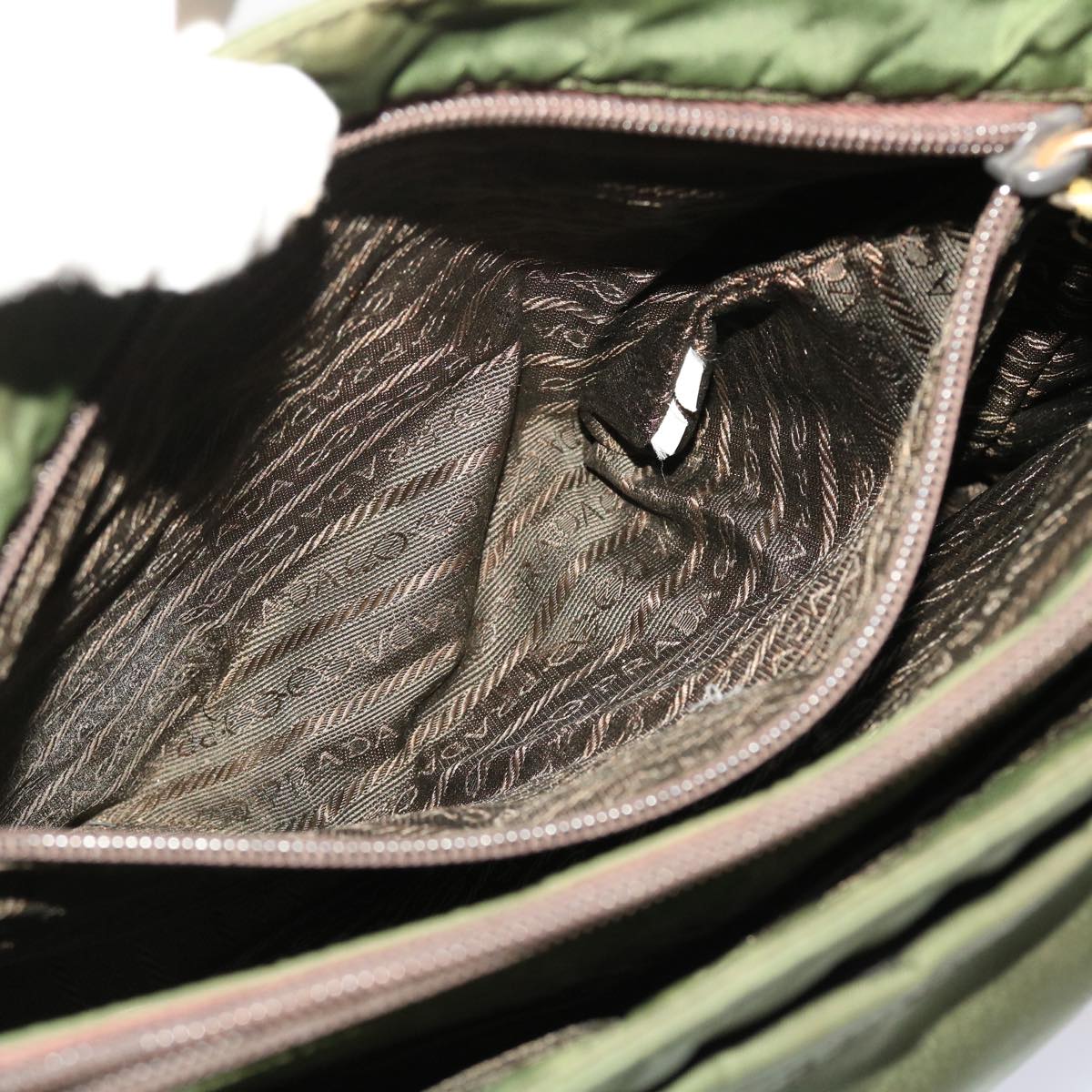 PRADA Shoulder Bag Nylon Khaki Auth yk7523B