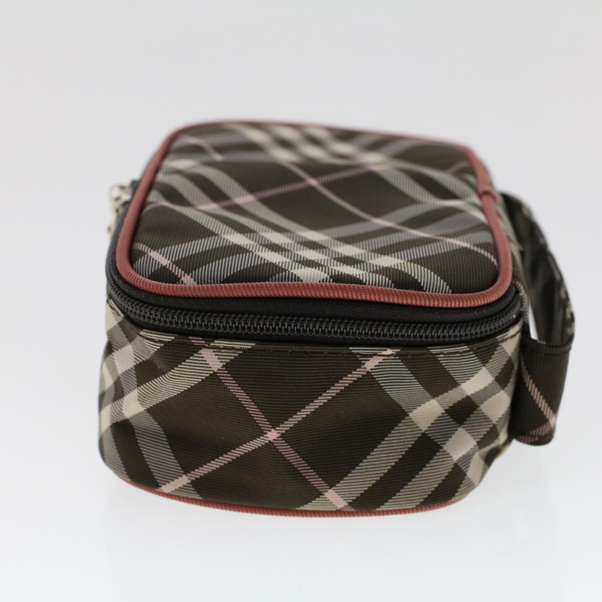 BURBERRY Nova Check Blue Label Pouch Hand Bag Nylon 2Set Pink Brown Auth yk7574B