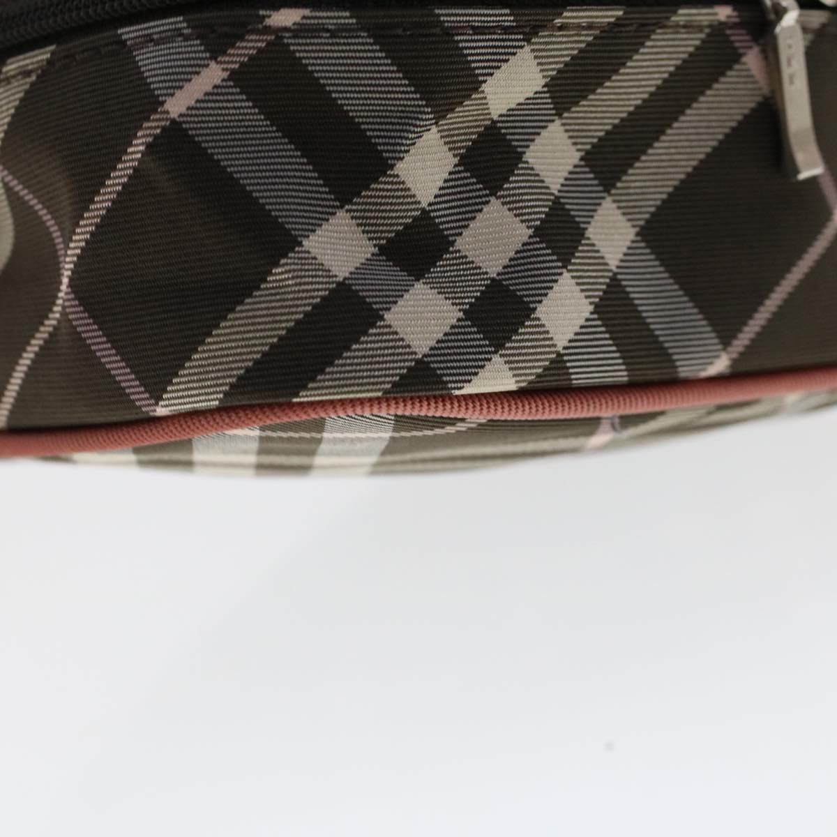 BURBERRY Nova Check Blue Label Pouch Hand Bag Nylon 2Set Pink Brown Auth yk7574B