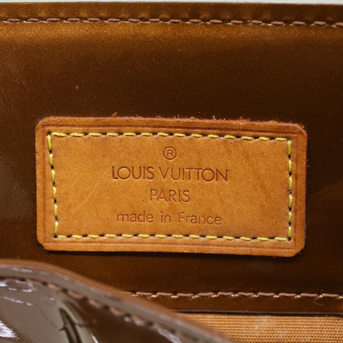 LOUIS VUITTON Monogram Vernis Reade PM Hand Bag Bronze M91146 LV Auth yk7774