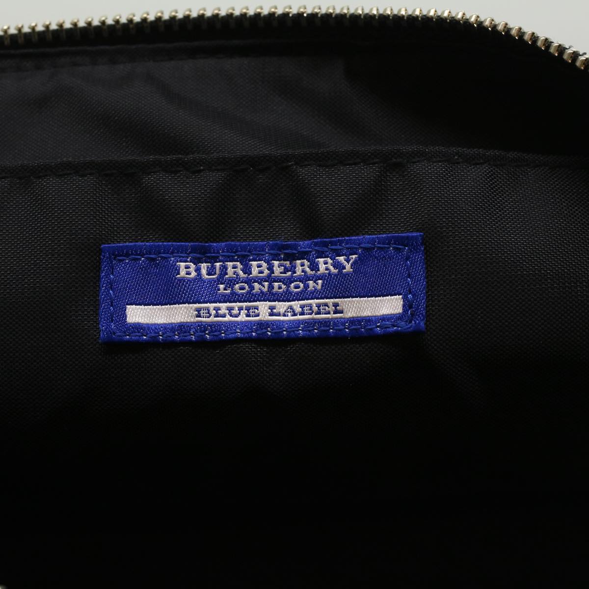 BURBERRY Nova Check Blue Label Shoulder Bag Nylon Black Auth yk7798