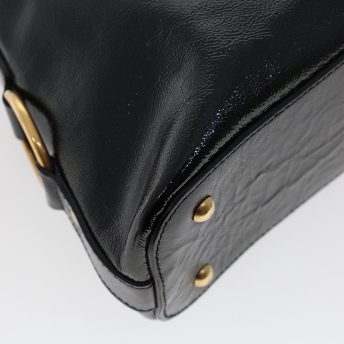 SAINT LAURENT Muse Shoulder Bag Patent Leather Black Auth yk7918