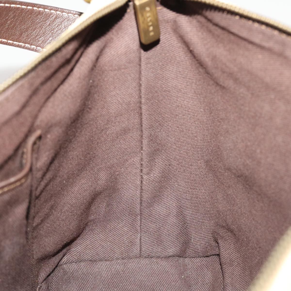 CELINE C Macadam Canvas Shoulder Bag Beige Auth yk7996B