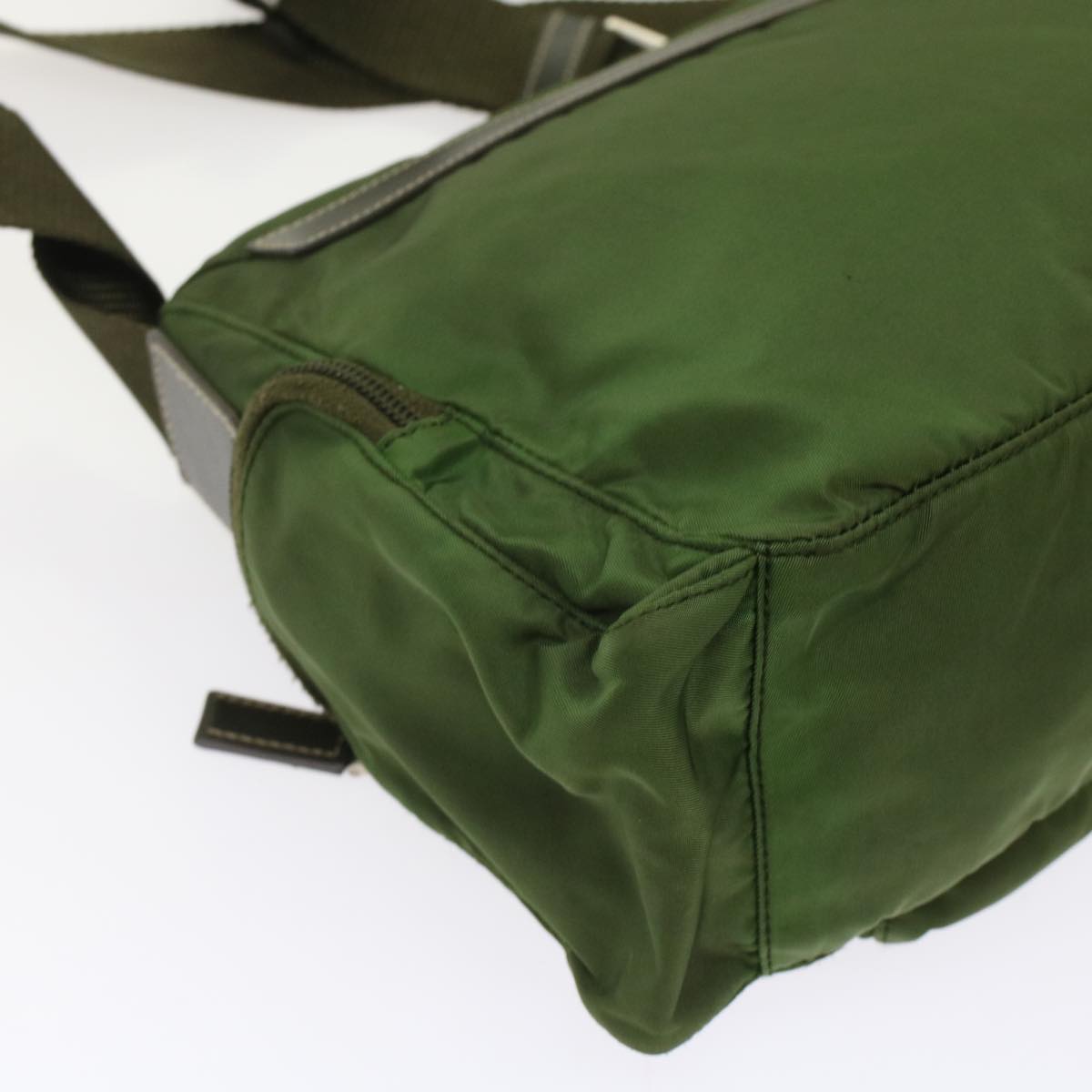 PRADA Shoulder Bag Nylon Khaki Auth yk8000B