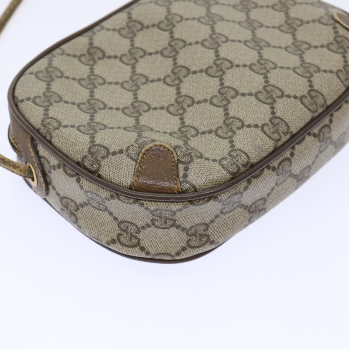 GUCCI GG Canvas Web Sherry Line Shoulder Bag Beige Red 89.02.066 Auth yk8057