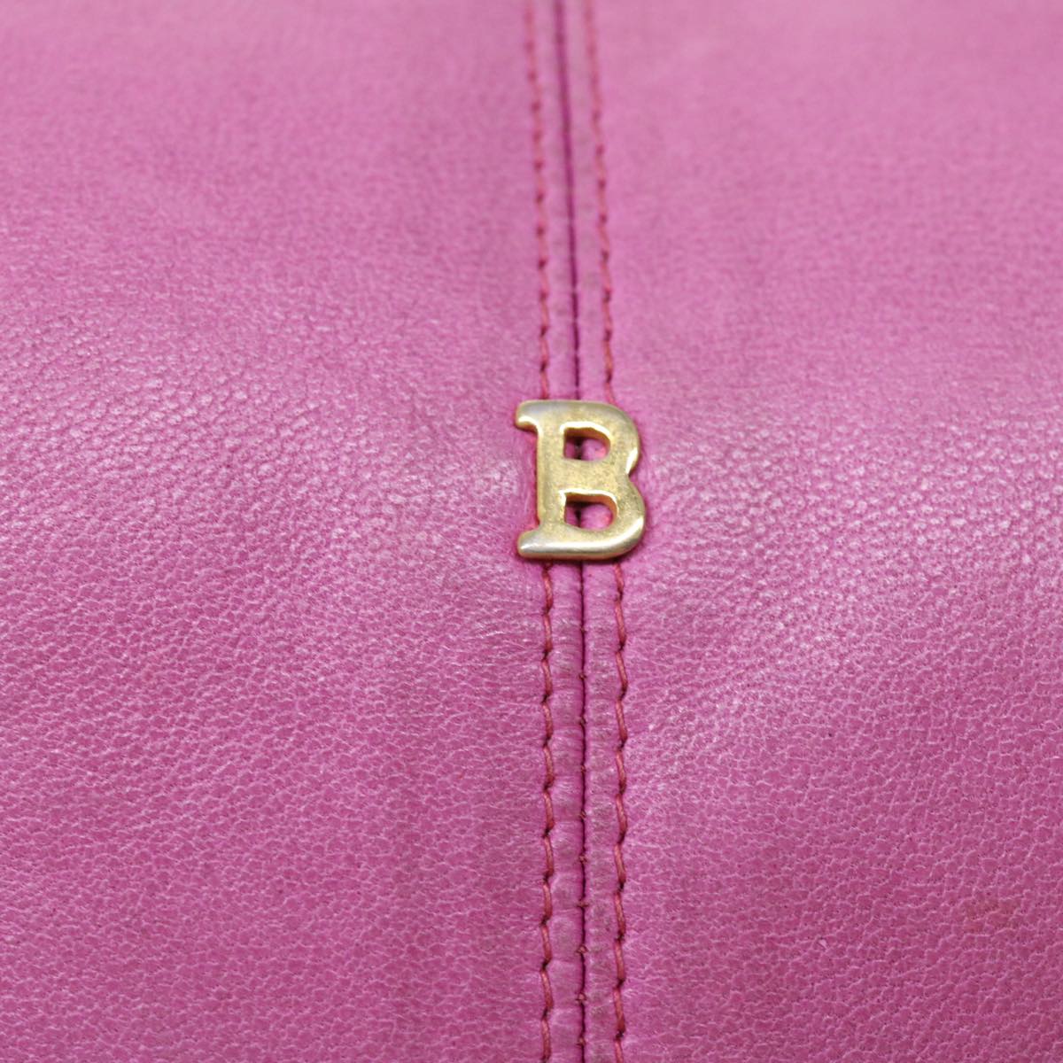 BALLY Shoulder Bag Leather Pink Auth yk8158