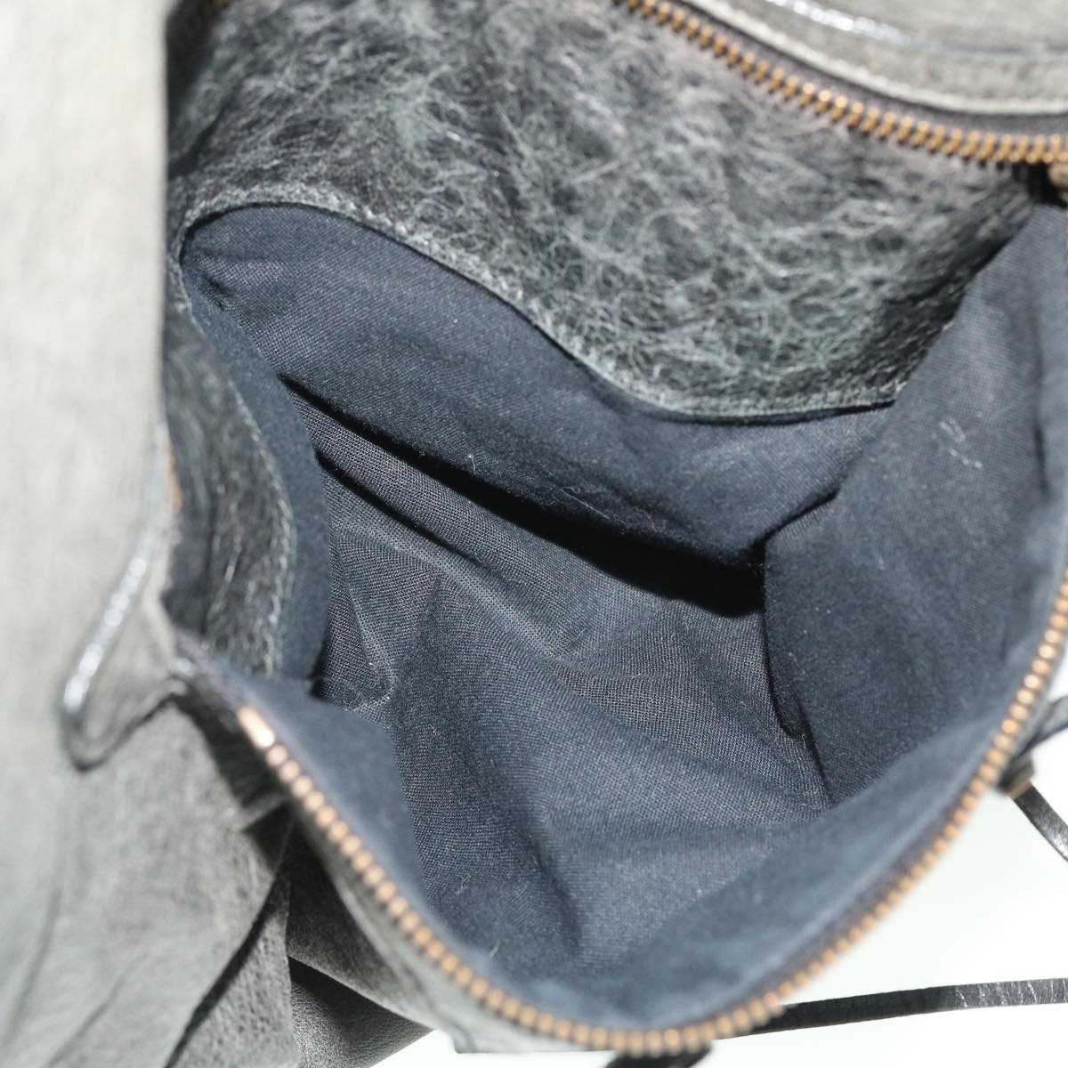 BALENCIAGA The Courier Shoulder Bag Leather Gray 159671 Auth yk8256