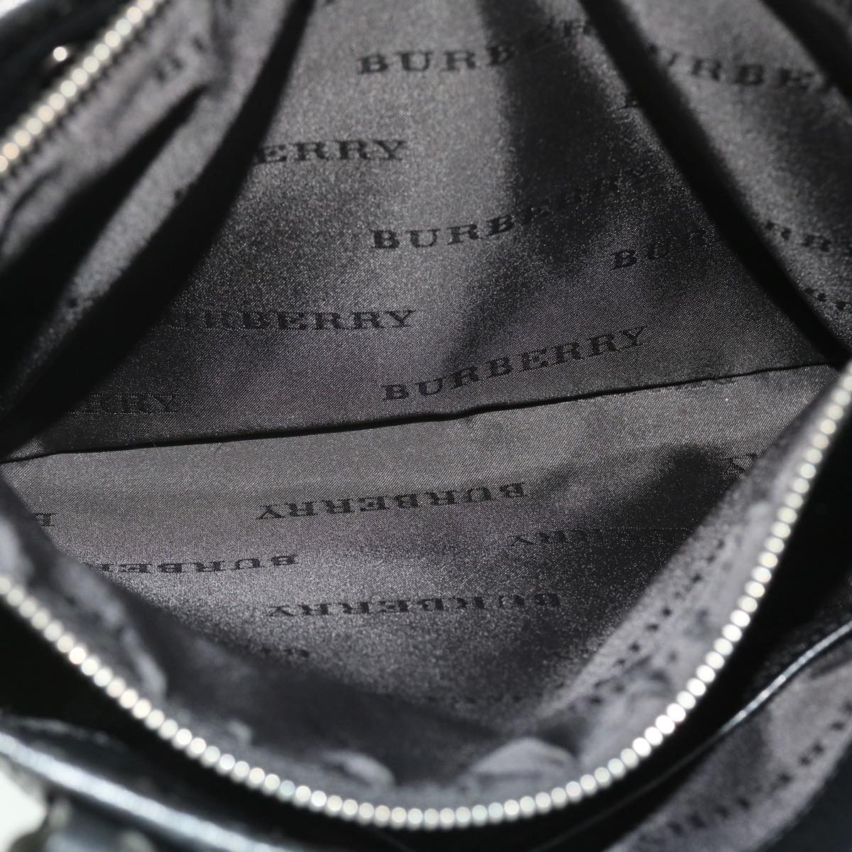 BURBERRY Nova Check Tote Bag Nylon Beige Black Auth yk8426