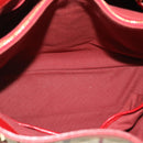 BURBERRY Nova Check Tote Bag PVC Leather Beige Red Auth yk8482-11