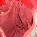 BURBERRY Nova Check Tote Bag PVC Leather Beige Red Auth yk8482-19