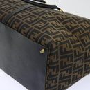 FENDI Zucca Canvas Boston Bag Brown Black Auth yk8493-16