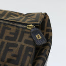FENDI Zucca Canvas Boston Bag Brown Black Auth yk8493-18