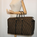 FENDI Zucca Canvas Boston Bag Brown Black Auth yk8493-22