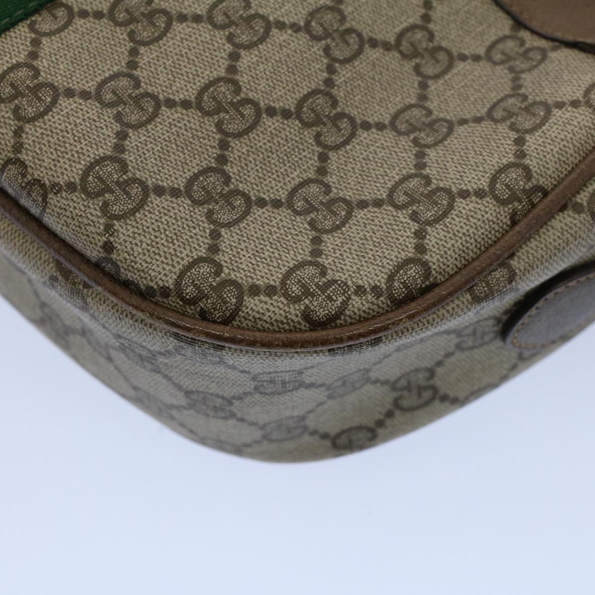 GUCCI GG Canvas Web Sherry Line Shoulder Bag Beige Green Red Auth yk8510