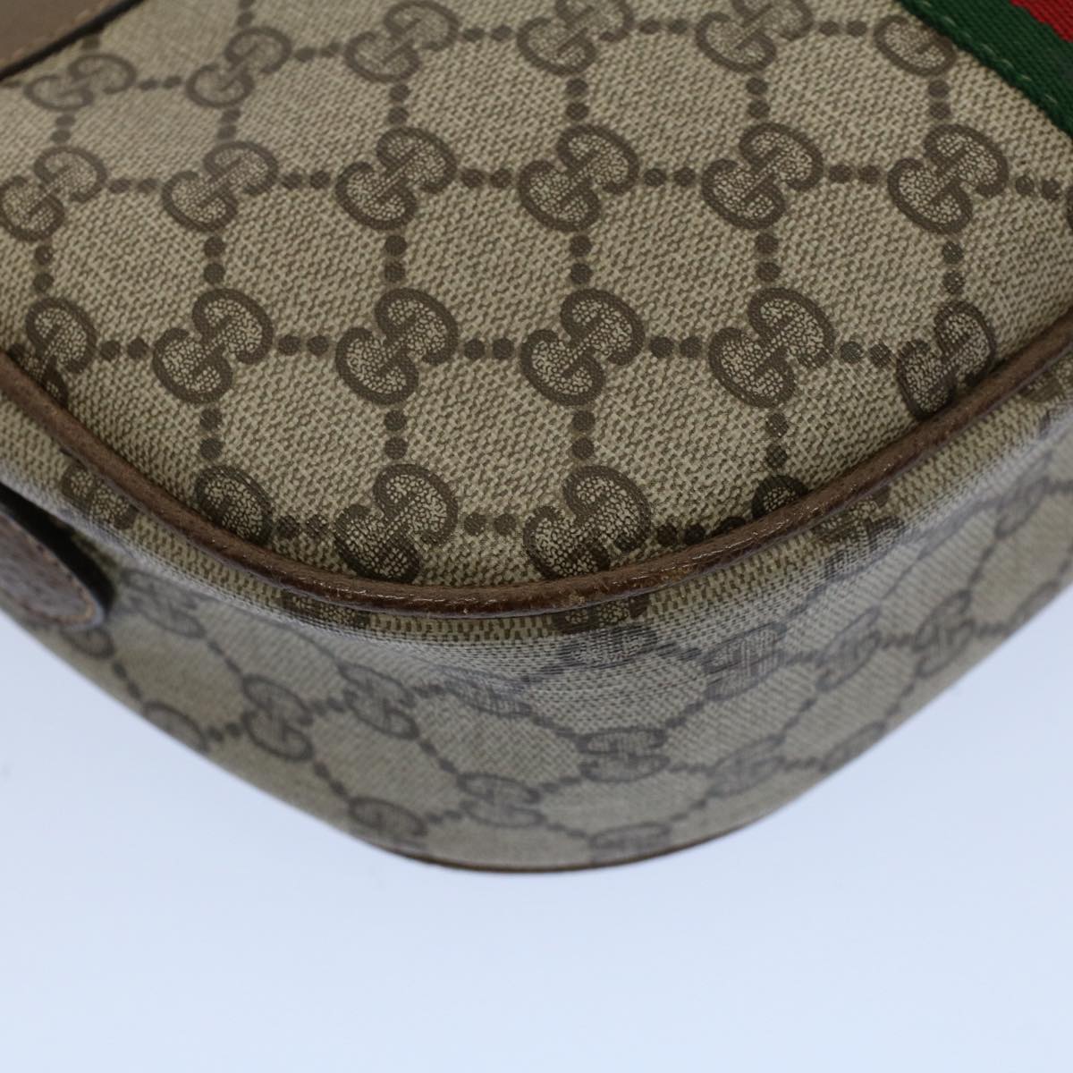 GUCCI GG Canvas Web Sherry Line Shoulder Bag Beige Green Red Auth yk8510