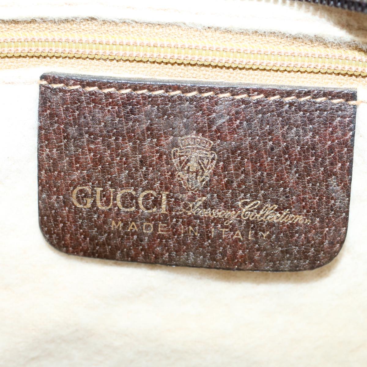 GUCCI GG Canvas Web Sherry Line Shoulder Bag PVC Leather Beige Red Auth yk8640