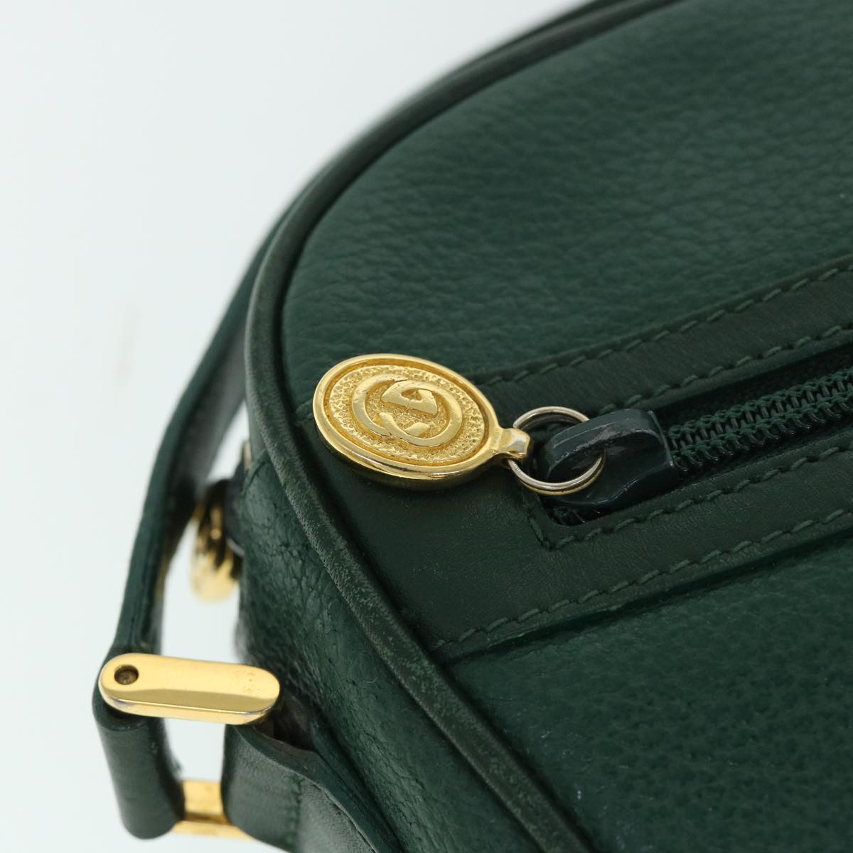 GUCCI Shoulder Bag Leather Green 001 093 1050 Auth yk8648