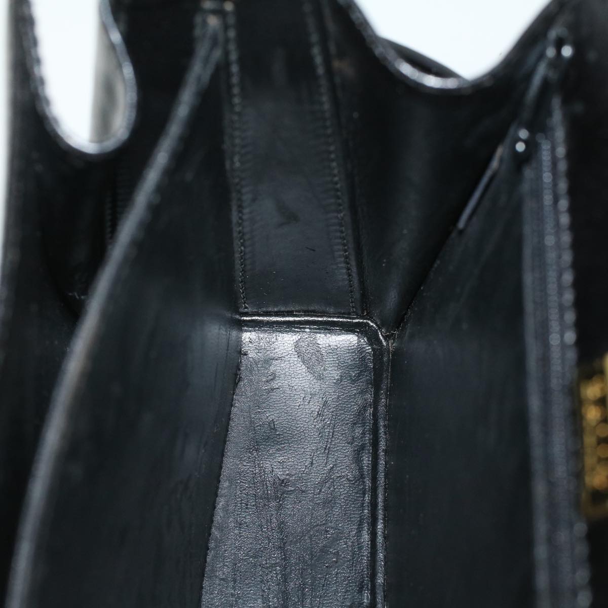 BALLY Hand Bag Leather Black Auth yk8682