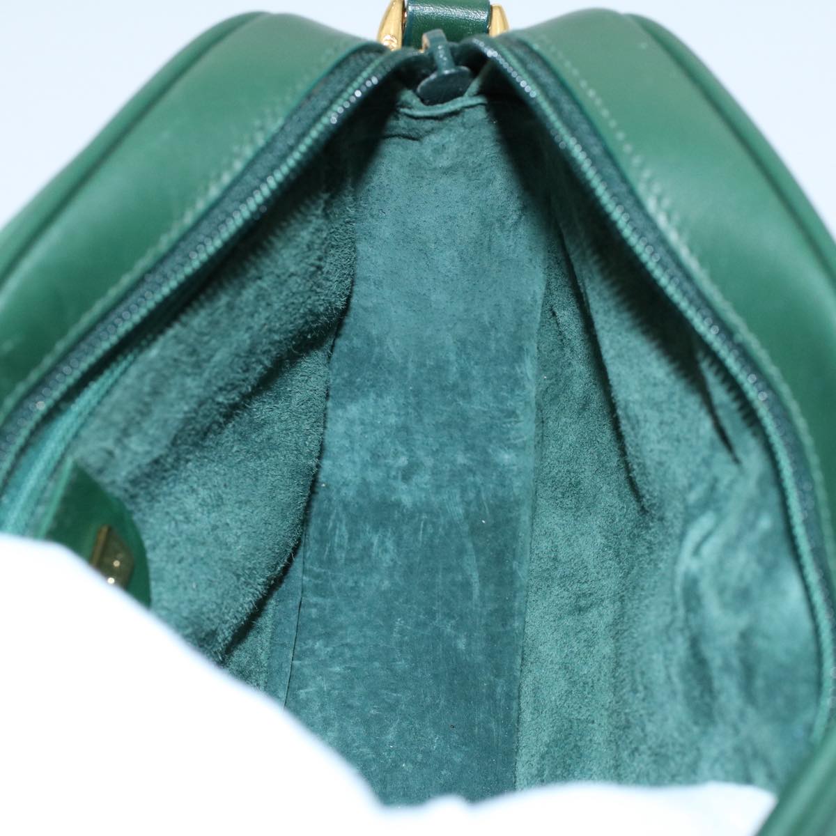 GUCCI Shoulder Bag Leather Green 007 113 0115 Auth yk8692