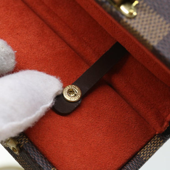 LOUIS VUITTON Damier Ebene Watch Case Trunk LV Auth yk8757SV